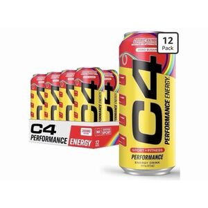 C4 Performance Energy Drink Cosmic Rainbow, Zero Sugar Carbonated Preworkout